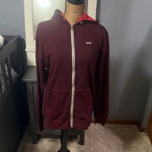 Vans Maroon Full-Zip Hoodie